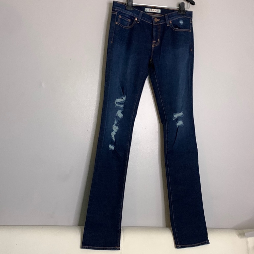 J Brand Low rise pencil leg distressed blue Jean new without tags size 29 - Picture 1 of 7